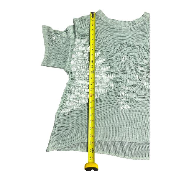 HYFVE Buckle Sweater Top Women’s Large Mint Green Loose Fit Boho Knit - Picture 5 of 7